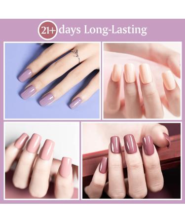 Mobray Gel Nail Polish Kit - 8 Popular Nude Colors Set for Fall & Winter | Soak Off UV LED Nail Art Manicure DIY | Home Beauty Gifts - Buy Online on GoSupps.com