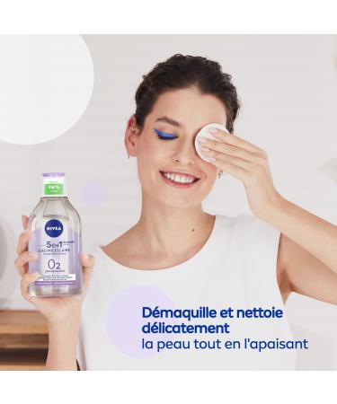 NIVEA MicellAIR SKIN BREATHE Micellar Water Sensitive Skin (5 x 400 ml) 3 in 1 make-up remover without fragrance or dye face eye & lip cleanser - Buy Online on GoSupps.com