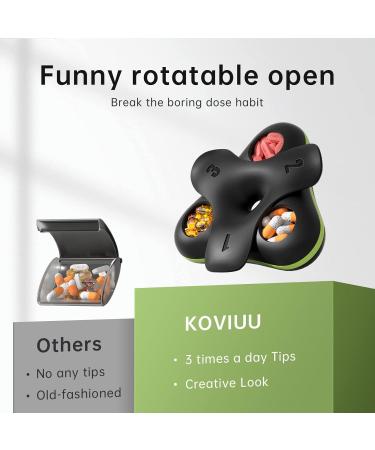 Travel Pill Box - Large 3 Times a Day Vitamin Organizer | Waterproof Portable Case for Supplements & Fish Oil - Ideal for Work & Outdoors (Black - Buy Online on GoSupps.com