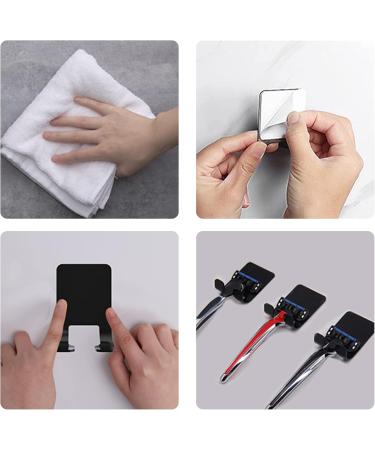 Jeopoom Razor Holder Hooks - 4 Stainless Steel Self-Adhesive Wall Hooks for Bathroom Kitchen & Bedroom - Waterproof & Stylish (Black) - Buy Online on GoSupps.com