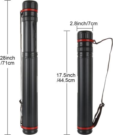 3 Pack Extendable Poster Tubes - Telescoping Art Transport Tubes for Documents, Blueprints & Artwork - Water-Resistant Storage - Hard Plastic, Black - 18-27.5 - 2.75 Opening - Buy Online on GoSupps.com