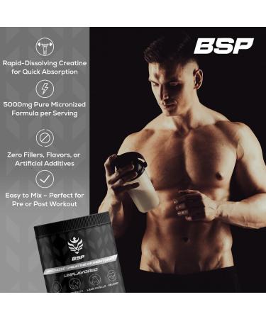 Benavidez Micronized Creatine Monohydrate Powder 5000mg Pure Unflavored Creatine Supplement for Muscle Strength Performance & Recovery Non-GMO Gluten-Free Made in USA 100 Servings - Buy Online on GoSupps.com