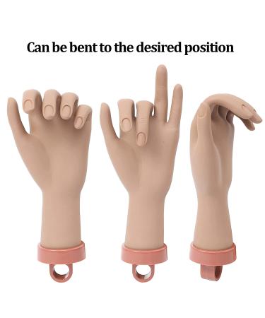 Nail Practice Handd for Acrylic Nail Kit Nail Mannequin Hand Fake Hand for Fake Nails Practice Hand and C-Clamp Holder Acrylic Nail Training Hand (Dark Hand) 3 - Buy Online on GoSupps.com