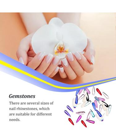 dijiusidy 50 Pieces Glass Crystal Set Eye-catching Personalized Nail Art Rhinestones DIY Handcraft Manicure Accessories for Card Making Water Drop - Buy Online on GoSupps.com