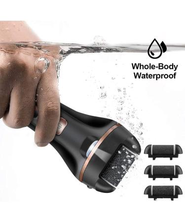 Rechargeable Electric Foot File Callus Remover Kit - Professional Pedicure Tool with 3 Roller Heads and LCD Display - Buy Online on GoSupps.com