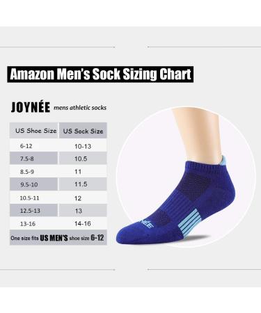 JOYNE Men's Low Cut Athletic Running Socks - 6 Pack, Multicolored - Buy Online on GoSupps.com