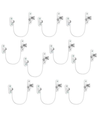 10Pcs Window Restrictor Locks for Kids Window Restrictors UPVC Baby Security Window Locks with Screws Keys for Baby Child Children Safety Window Locks Door Locks for Home Public School and Commercial 10pcsWhite