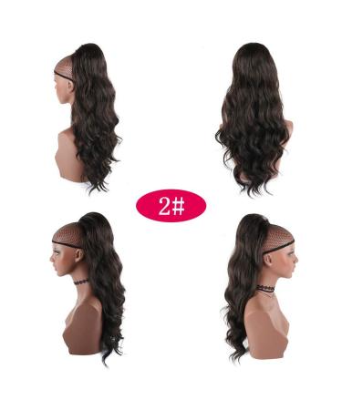 CINHOO Natural Black 24 Inch Wavy Drawstring Ponytail Extension | Heat Resistant Curly Wavy Hair Bun for Women - Buy Online on GoSupps.com
