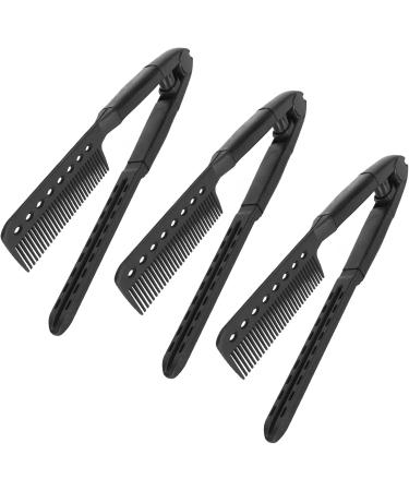 Heat Resistant Hair Straightening Comb V Shaped with Rounded Comb Teeth Multipurpose Lightweight Portable ABS Material for Salon Home Travel - Buy Online on GoSupps.com