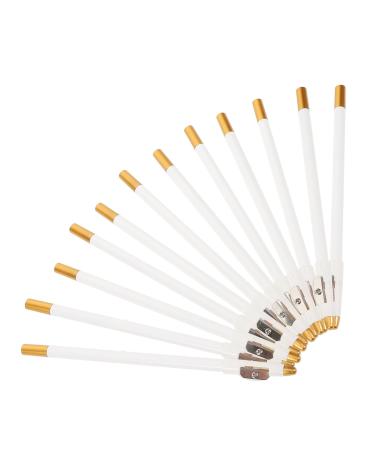 FOYTOKI 12pcs Eyebrow Pencil Sharpener Eyebrow Pencils Makeup Eyebrow Pen for Women Wooden White
