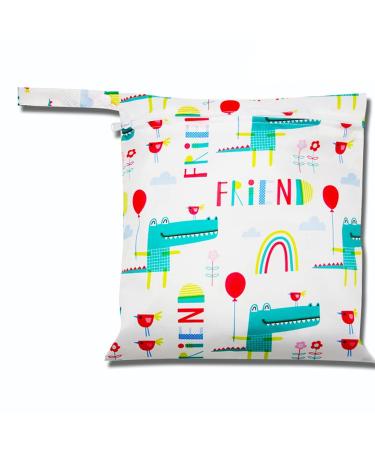 Egurs Wetbag Waterproof Reusable Diaper Bag Nappy Bag Crocodile M 30 * 28cm M 30*28cm Crocodile