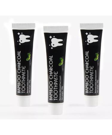 Bamboo Charcoal Teeth Whitening Toothpaste - 3 Tubes (3.5 Oz Each) | Activated Charcoal for Fresh Breath Healthy Gums & Fluoride-Free Whitening - Buy Online on GoSupps.com