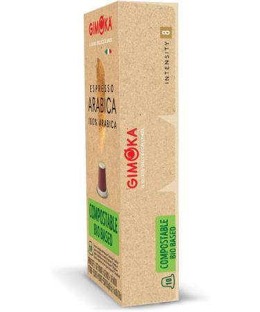 Gimoka 100% Arabica Blend Intensity 8-100 Capsules Compostable and biodegradable - Compatible with Nespresso* domestic coffee machines - Made in Italy (pack of 10 x 10) - Buy Online on GoSupps.com