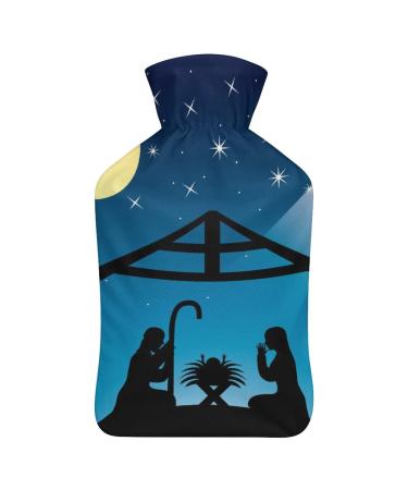 Prayer Hot Water Bottle With Cover Plush Bed Bottle Hand Warmer For Adults And Children 26.5X15.3cm