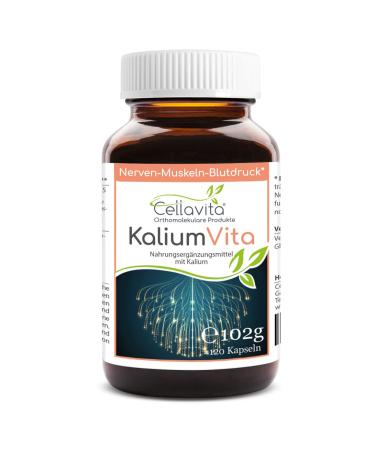 Cellavita potassium vita (nerve-muscles blood pressure) capsules and powder |From potassium citrate without further additives & diesel aids |(120 capsules) 0.85 g (120 pack)