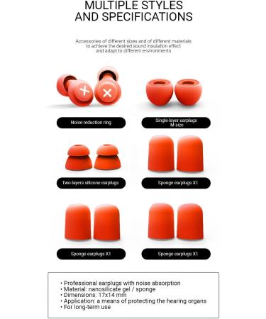 Silicone Reusable Ear Plugs for Sleeping, Noise Reduction - Soft Sound Blocking Earplugs for Concerts, Work, Travel - Red - Buy Online on GoSupps.com