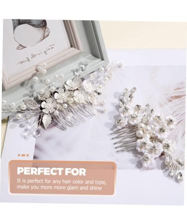 Angoily Bridal Comb Pearl Trim Continuous Spray Bottle Wedding Ceremony Decorations Pearl Decor Wedding Decor Tiara Hair Flower Head Polymer Clay White Bride - Buy Online on GoSupps.com