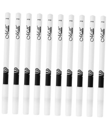 HAPINARY 40 Pcs White Eye Makeup Accessories Cosmetic Eyeliners Lip Liner Pencil Wooden Pole