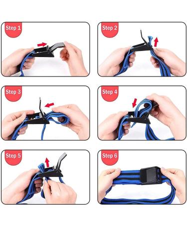 Isesuch Blood Flow Restriction Bands 2PCS - Arm & Leg Occlusion Straps for Muscle Training - Blue/Black 60cm - Buy Online on GoSupps.com