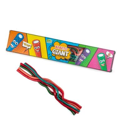 12 x Bebeto Giant Fruit Sweet Cables - Strawberry Apple Raspberry & Blueberry Flavoured - Gift Box