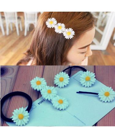 LOVEF 18 Pcs Daisy Hair Accessories Set - Bobby Pins, Barrettes, Hair Ties - Pastoral Style Floral Hair Clips & Elastic Bands - Buy Online on GoSupps.com