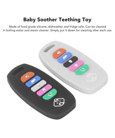 ZJchao Baby Teething Toy Safe Food Grade Silicone Hanging Remote Control Shaped Soother for Babies Stimulates and Massages Sore Gums 2Pcs - Buy Online on GoSupps.com