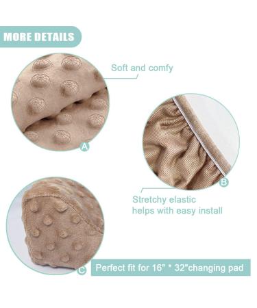 Owlowla Soft Minky Dots Changing Pad Cover for Baby Boy and Girl - Khaki - Buy Online on GoSupps.com
