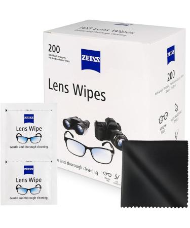 Zeiss Lens Wipes and Cleaning Cloth Pack - Pre-Moistened Individually Wrapped Alcohol Wipes for Coated Glass on Glasses Binoculars Sunglasses Camera Lenses Scopes - 200 Count Wipes & Cleaning Cloth - Buy Online on GoSupps.com