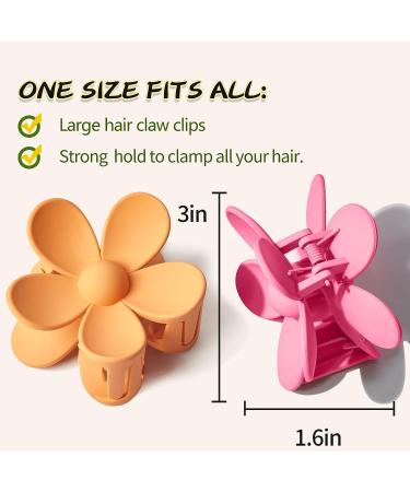 YosaiHom Flower Hair Claw Clips - 6PCS Big Jaw Clips for Women - Strong Hold Non Slip Hair Barrettes - 6 Colors Hair Accessories - Buy Online on GoSupps.com