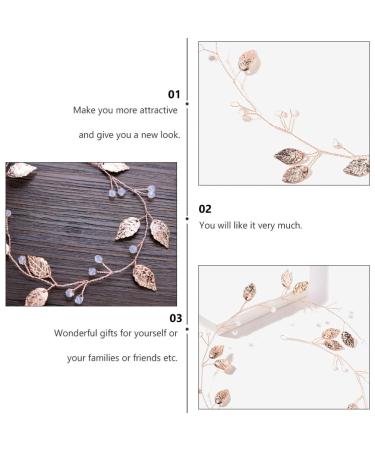 Minkissy Rose Gold Leaf Hair Vine - Bridal Headband & Wreath for Bridesmaids | Elegant Wedding Hair Accessories - Buy Online on GoSupps.com