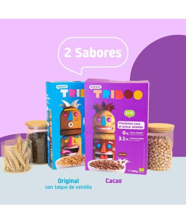 Smileat TRIBOO Organic whole grain cereal for children cocoa flavor from 100 natural ingredients healthy and healthy healthy snack 300 g - Buy Online on GoSupps.com