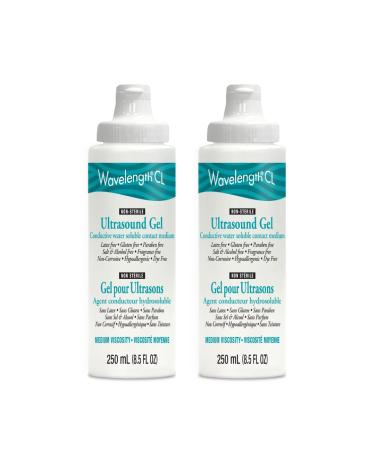Wavelength CL Clear Multi-Purpose Ultrasound Gel Transmission Gel Doppler Tens by Dopplerz (0.25 ltr) (Pack of 2)