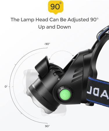 CUGHYS Rechargeable LED Headlamp | 4 Modes, Waterproof, Adjustable Headband | Camping, Hiking, Hunting | Black - Buy Online on GoSupps.com