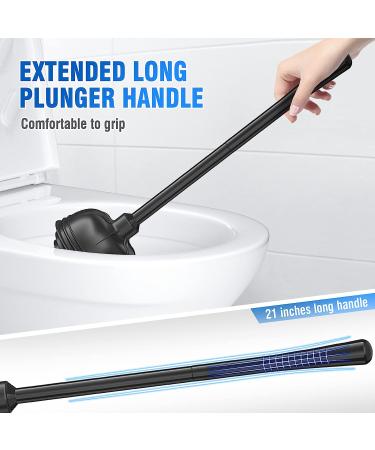Uptronic All-Angle Toilet Plunger with Holder - Heavy Duty Black Plunger for Bathroom - Buy Online on GoSupps.com