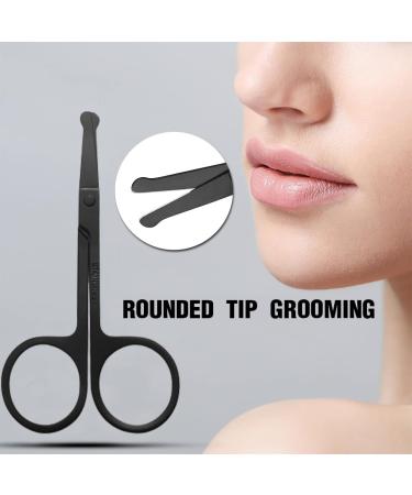 2 Pack Nose Hair Scissors Facial Hair Scissors Set Small Grooming Scissors Stainless Steel Nose Scissors for Men Women Beard Moustache Eyelash Eyebrow Trimmer for Nose Hair Beard Ear Hair - Buy Online on GoSupps.com