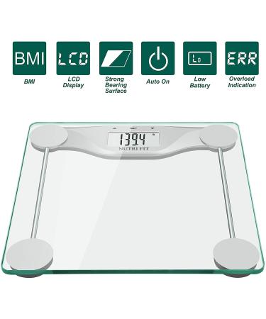 NUTRI FIT Digital Bathroom Scale with BMI, Large Backlight Display - 400 lbs Capacity - Buy Online on GoSupps.com