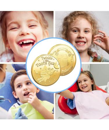 Qxrxn Tooth Fairy Coin Set - Golden Gifts for Kids Ideal Tooth Fairy Ideas for Boys & Girls 2 Piece Memorial Coin for Lost Teeth - Buy Online on GoSupps.com