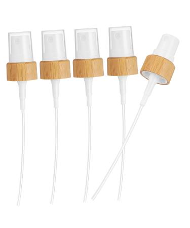 FOYTOKI 5pcs Replacement Spray Bottle Nozzles Spray Bottle Tops Perfume Sprayer Fine Mist Heads Bamboo Trim Leak Seal