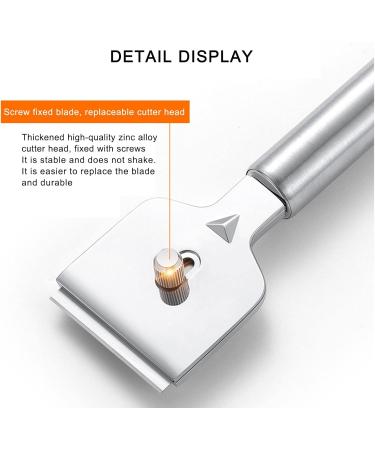 Cooktop Cleaning Scrapers Stainless Steel Glass Scraper with 4 Replacement Blades Sticker Removal Scraper with 4 Replacement Blades Suitable for Glass Ceramic and Induction Cooktops  - Buy Online on GoSupps.com