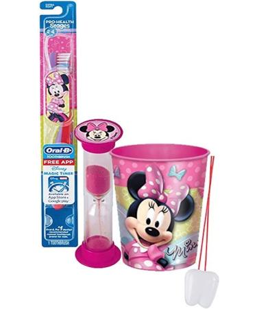 Disney Minnie Mouse 3pc Oral Hygiene Set with Toothbrush, Toothpaste, Mouthwash, Bonus Visual Aid - Buy Online on GoSupps.com