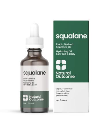 natural outcome Pure Squalane Oil l 100% Plant Derived Squalane Oil for Face  Body  Hair & Lips I Weightless Moisturizing Oil Firms Skin  Reduces Fine Lines & Enhances Skin Elasticity I 1 oz