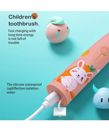 Electric Toothbrush Children USB Rechargeable - Electric Toothbrush Kids 6-12 Toothbrush Soft Hair Cleaning Tool for Child Boys and Girls Bathroom Products (Pink) - Buy Online on GoSupps.com
