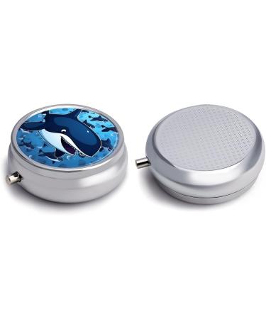 Portable Travel Pill Box - 3 Compartment Whale Design | Small Medicine Organizer for Purse & Pocket - Buy Online on GoSupps.com