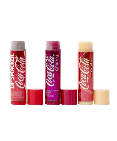 Lip Smacker Coca-Cola Heart Tin Lip Balm Trio - Original, Cherry, Vanilla Flavors - Buy Online on GoSupps.com