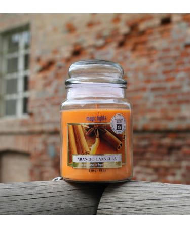 Magic Lights Orange Cinnamon Candle - 510g | Natural Wood Wick | Eco-Friendly Vegetable Wax | Made in Italy - International Shipping Available - Buy Online on GoSupps.com