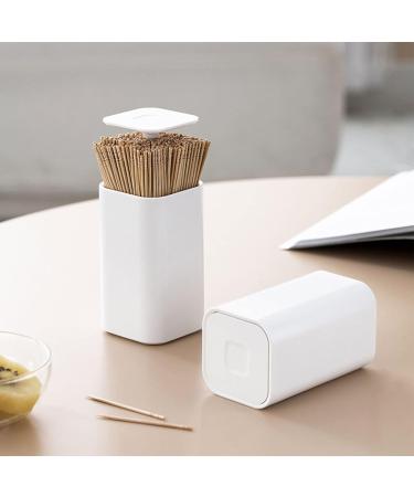 LOOMIKKE Modern Bamboo Toothpick Storage Bottle | Stylish Dental Floss Picks | Functional & Practical Home Organizer - Buy Online on GoSupps.com
