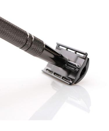 LEYMING Double Edge Safety Razor with 10 Blades | Classic Wet Shaving Manual Shavers for Men | Black Chrome Razor - Buy Online on GoSupps.com