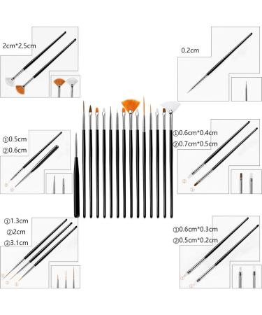 Anyases 23-Piece Nail Art Design Set - 18 Nail Brushes Double Head Sponge Stick & 4 Replacements - Perfect for Professional Nail Designs - Buy Online on GoSupps.com