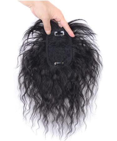 10inch Real Human Hair Topper 8x12cm Rose Base Loose Curly Clip in Hairpiece for Women Cover Thin Hair (Brown) - Buy Online on GoSupps.com