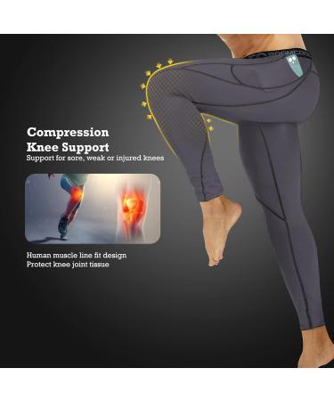 Buy Boomcool Men's Compression Pants - XXL Black/Gray Running Trousers with Pockets for Fitness Gym Yoga & Cycling | International Shipping Available - Buy Online on GoSupps.com